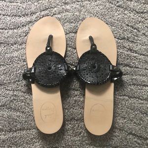 Jack Rogers Georgica sandal, black, size 9.5